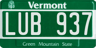 VT license plate LUB937