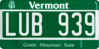 VT license plate LUB939