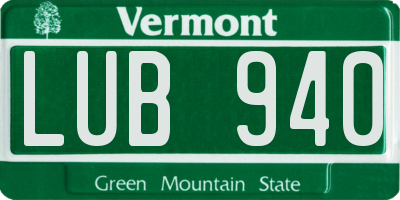 VT license plate LUB940