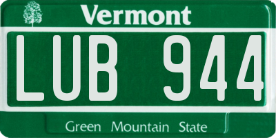 VT license plate LUB944