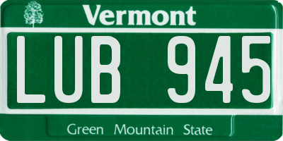 VT license plate LUB945