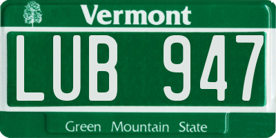 VT license plate LUB947