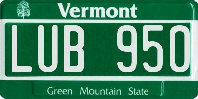 VT license plate LUB950