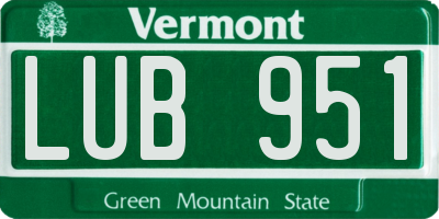 VT license plate LUB951