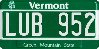 VT license plate LUB952