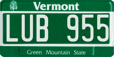 VT license plate LUB955
