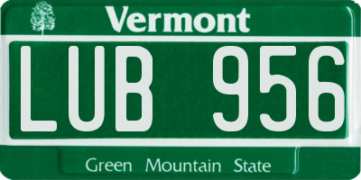 VT license plate LUB956
