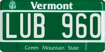VT license plate LUB960