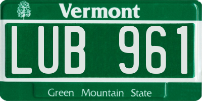 VT license plate LUB961