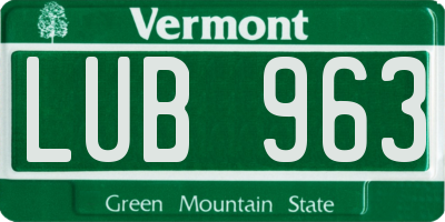 VT license plate LUB963