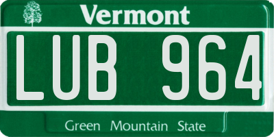 VT license plate LUB964