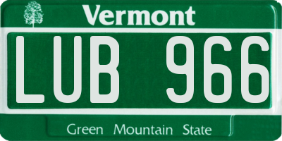VT license plate LUB966