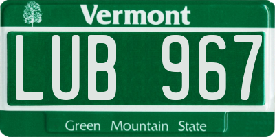 VT license plate LUB967