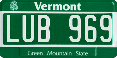 VT license plate LUB969