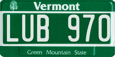 VT license plate LUB970