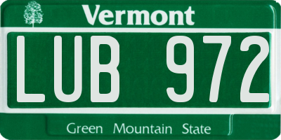 VT license plate LUB972