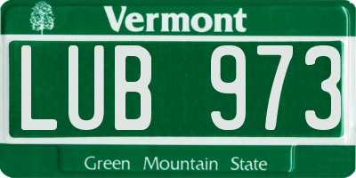 VT license plate LUB973