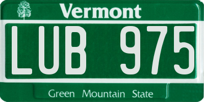 VT license plate LUB975