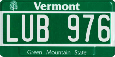 VT license plate LUB976