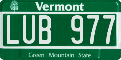 VT license plate LUB977