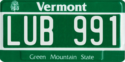 VT license plate LUB991