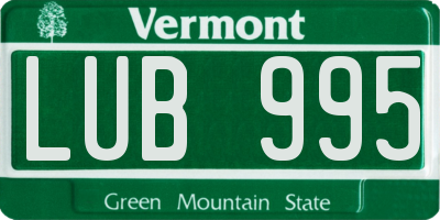 VT license plate LUB995