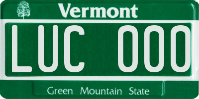 VT license plate LUC000