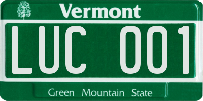 VT license plate LUC001