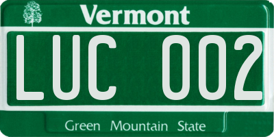VT license plate LUC002