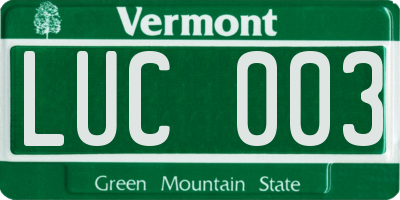 VT license plate LUC003