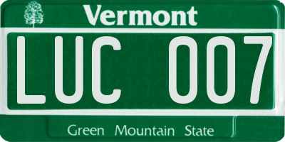 VT license plate LUC007