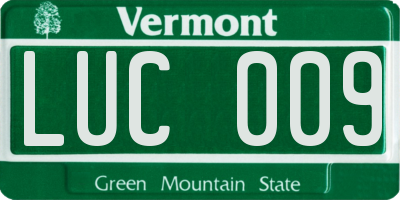VT license plate LUC009