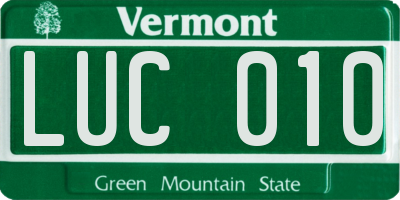 VT license plate LUC010
