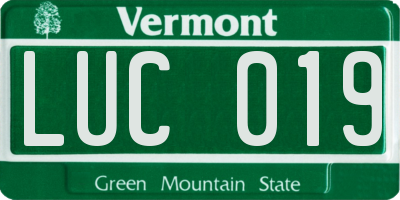 VT license plate LUC019