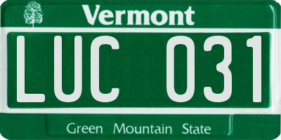 VT license plate LUC031