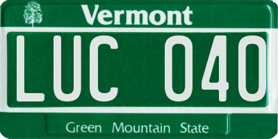 VT license plate LUC040
