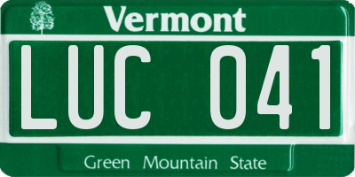 VT license plate LUC041