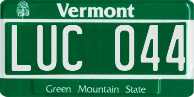VT license plate LUC044
