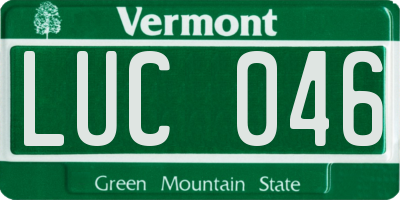 VT license plate LUC046