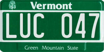 VT license plate LUC047