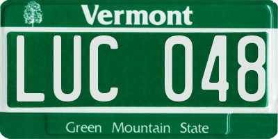 VT license plate LUC048