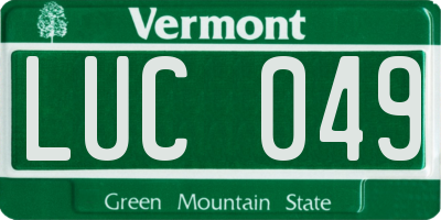 VT license plate LUC049
