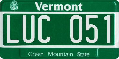 VT license plate LUC051