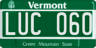 VT license plate LUC060