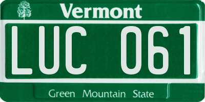 VT license plate LUC061