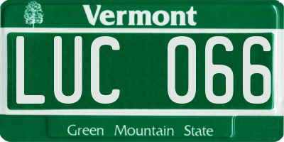 VT license plate LUC066