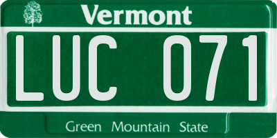 VT license plate LUC071