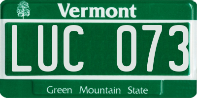 VT license plate LUC073