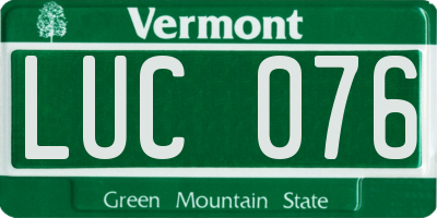 VT license plate LUC076