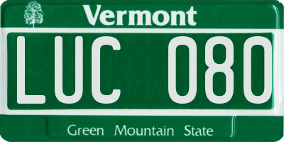 VT license plate LUC080